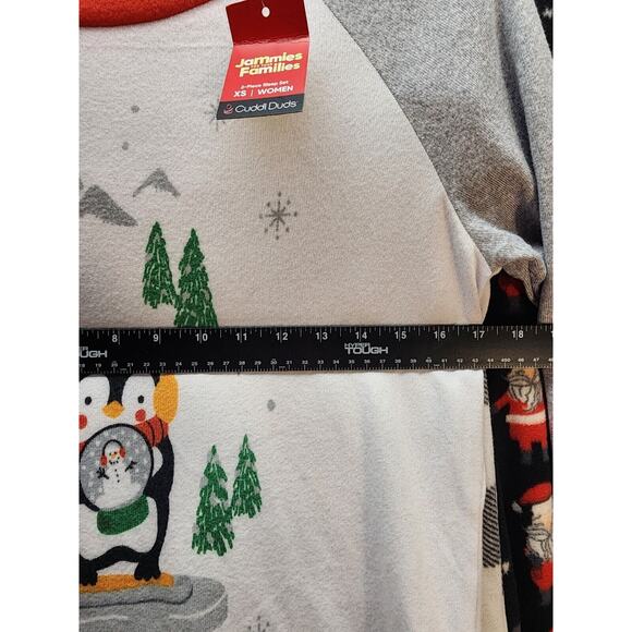 Jammies For Your Familie Pajama Set Womens Size XS Fleece Chirstmas Santa Bundle - Picture 7 of 11